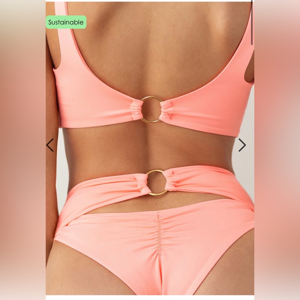 FRNK St Tropez Bright Pink Bikini with Rings Size Small
